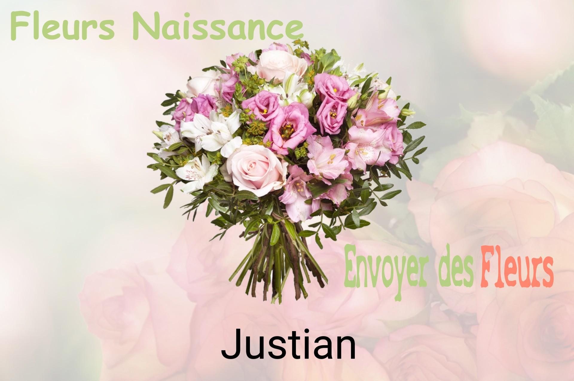Bouquet de fleurs de naissance livré à Justian