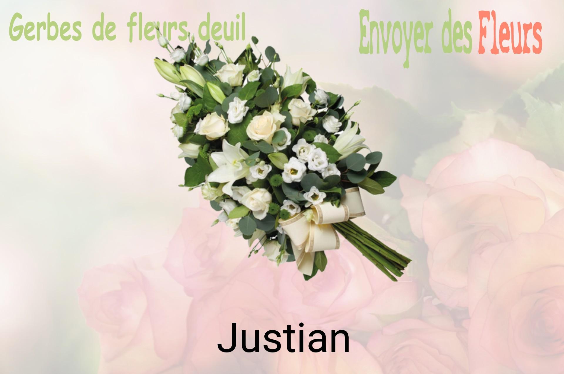 Gerbe de fleurs de deuil livrée à Justian